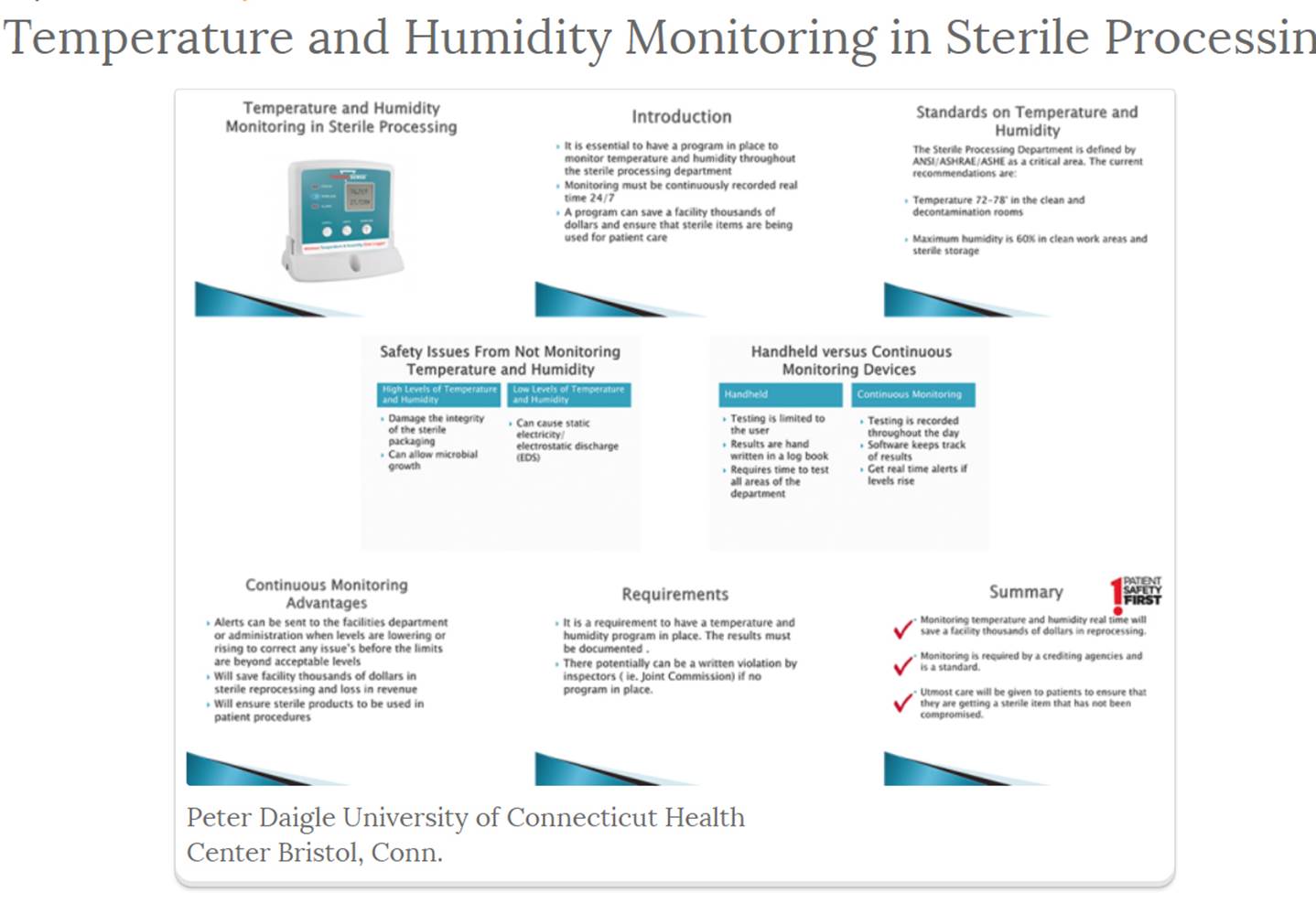 Temperature & Humidity Monitoring in Sterile Processing